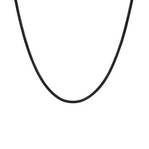 C060B B.Tiff "Thick" Black Anodized Stainless Steel Coil Chain Necklace (An exclusive clasp design)