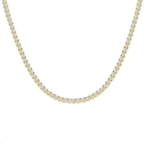 C103G B.Tiff 3mm Gold Tennis Necklace