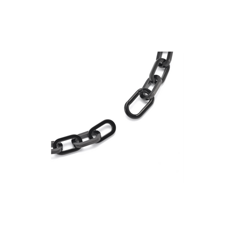 C200B B.Tiff Paperclip Anodizd Black Stainless Steel Chain Necklace