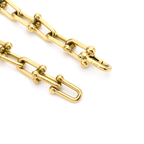 C525G B.Tiff 18K Gold Plated Horseshoe Link Stainless Steel Chain Necklace