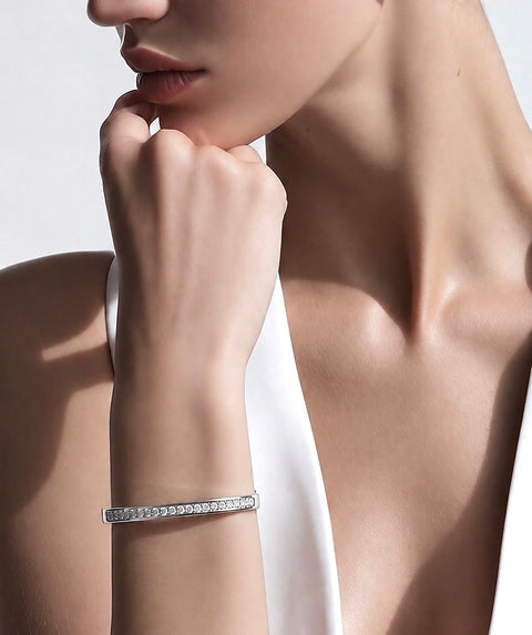 BG333W B.Tiff Eternity 25 Stainless Steel Bangle Bracelet