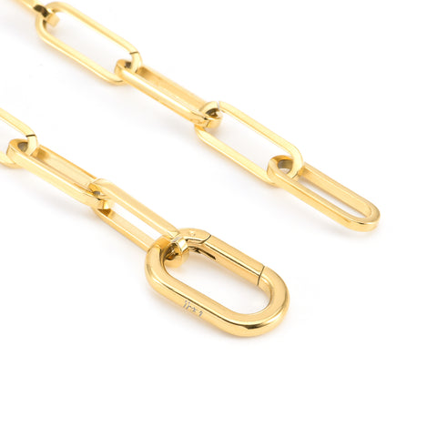 C860G B.Tiff "Jemma" Flat Long Adjustable Link Gold Plated Stainless Steel Necklace