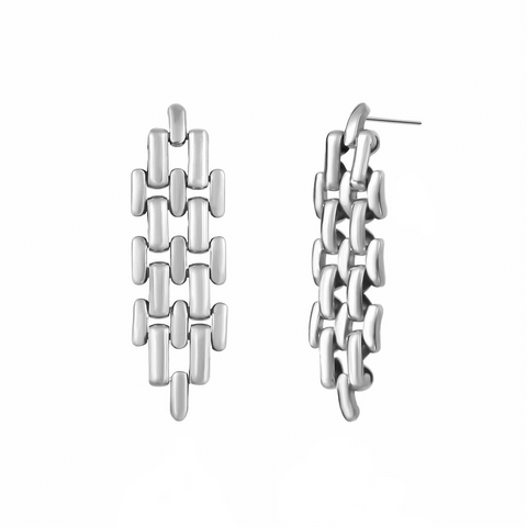 ER004W B.Tiff Ripple Gold Plated Stainless Steel Stud Earrings