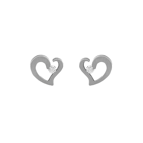 ER091W B.Tiff Stainless Steel Heart Earrings