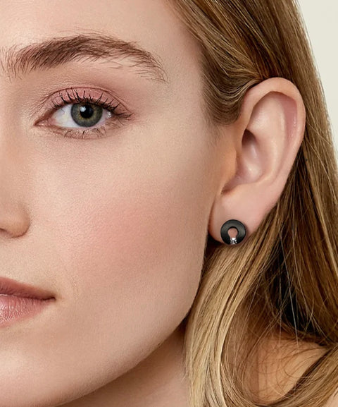ER100B B.Tiff Malfinia Black Anodized Stainless Steel Earrings