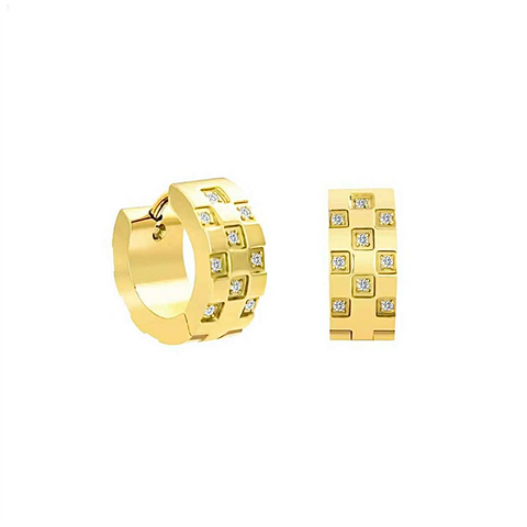ER104G B.Tiff Gold Pavé Trellis Earrings