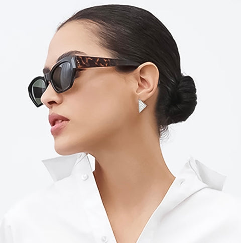 ER113WL B.Tiff Large Pavé Supera Stainless Steel Earrings