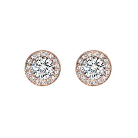 ER125RG B.Tiff 1 ct Aŭreolo Rose Gold Plated Stainless Steel Earrings