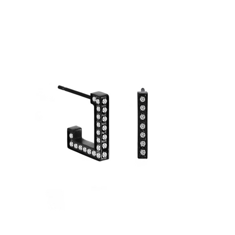 ER246B B.Tiff L-Bar Black Anodized Stainless Steel Earring
