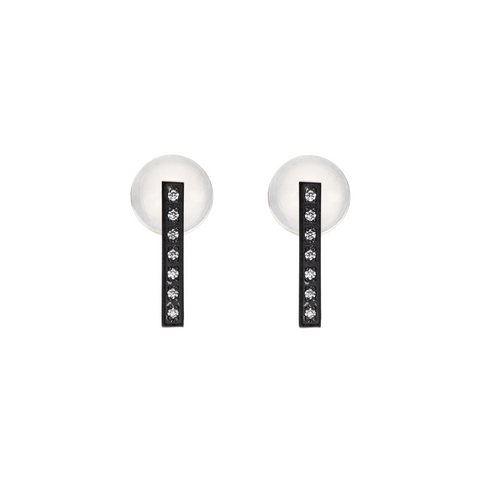 ER246B B.Tiff L-Bar Black Anodized Stainless Steel Earring