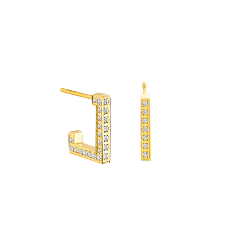 ER246G B.Tiff L-Bar Gold Plated Stainless Steel Earring