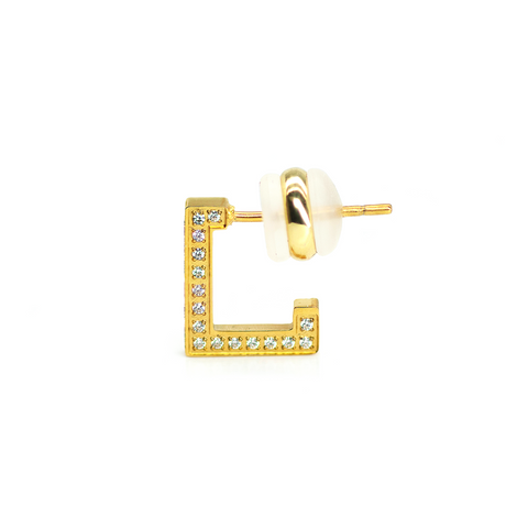 ER246G B.Tiff L-Bar Gold Plated Stainless Steel Earring