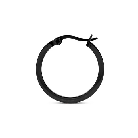 ER310B B.Tiff Pavé 28-Stone Classic Black Anodized Titanium Stainless Steel Small Hoop Earrings