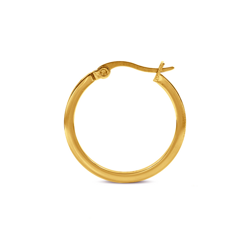 ER310G B.Tiff Pave 28-Stone Classic Gold Plated Stainless Steel Small Hoop Earrings