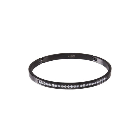 BG333B B.Tiff Eternity 25 Black Anodized Stainless Steel Bangle Bracelet