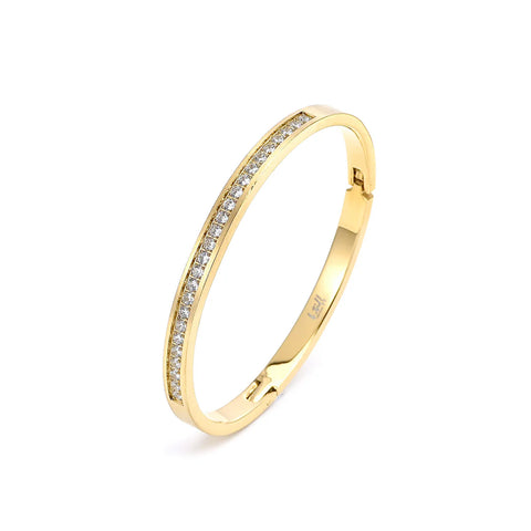 BG333G B.Tiff Eternity 25 Gold Plated Stainless Steel Bangle Bracelet
