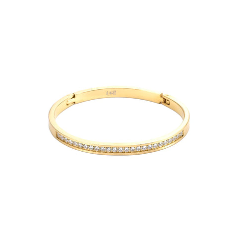 BG333G B.Tiff Eternity 25 Gold Plated Stainless Steel Bangle Bracelet
