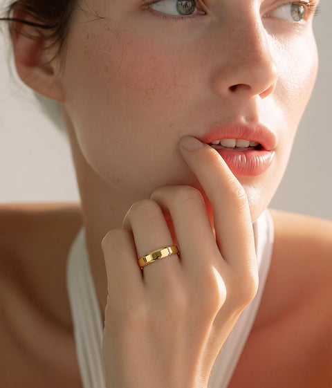RG401G B.Tiff Gold Plated Beveled Edge Ring