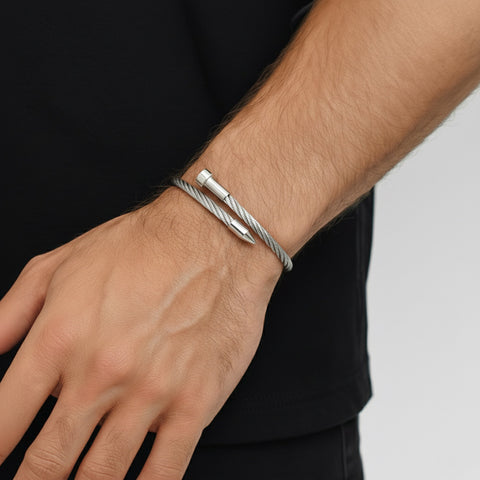 BG004W B.Tiff Pointe Cable Bangle Bracelet