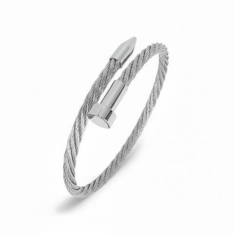 BG004W B.Tiff Pointe Cable Bangle Bracelet