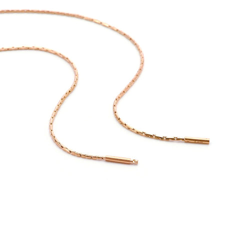 C031RG B.Tiff Diamond Cut Rose Gold Plated Stainless Steel Thin Chain Necklace (An exclusive clasp design)