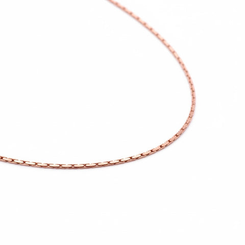 C031RG B.Tiff Diamond Cut Rose Gold Plated Stainless Steel Thin Chain Necklace (An exclusive clasp design)