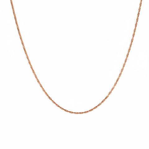 C031RG B.Tiff Diamond Cut Rose Gold Plated Stainless Steel Thin Chain Necklace (An exclusive clasp design)