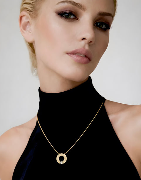 PT100G B.Tiff Gold Malfinia Plated Pendant Necklace