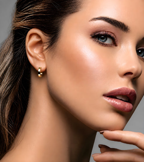 ER300G B.Tiff Hoop Gold Plated Stainless Steel Earrings