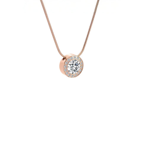 PT125RG B.Tiff Rose Gold Aŭreolo 2ct Pendant Necklace