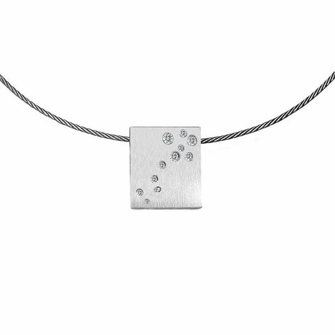 PT094W B.Tiff Pavé Galaxie Stainless Steel Pendant