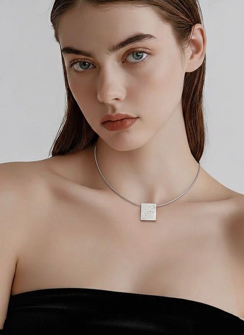 PT094W B.Tiff Pavé Galaxie Stainless Steel Pendant