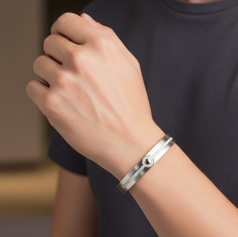 BG1010W B.Tiff Prosperity Stainless Steel Bangle Bracelet