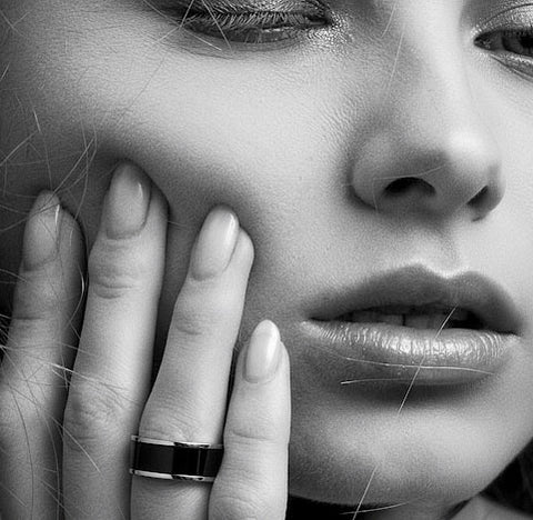 RG800WB B.Tiff Black Enamel Stainless Steel Ring