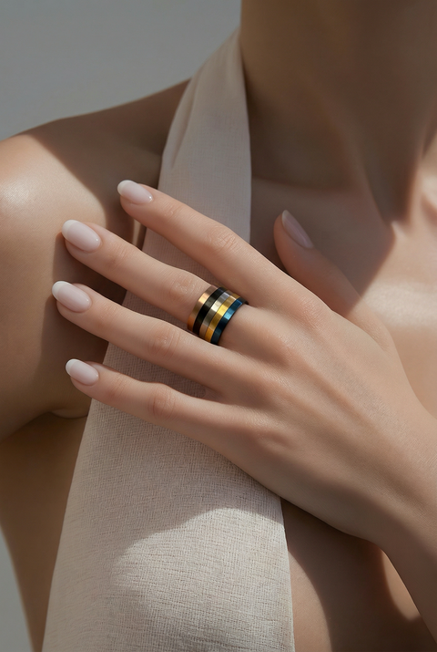 RG101W B.Tiff Stainless Steel Plain Stacking Ring