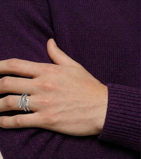 RG116W B.Tiff Pointe Cable Stainless Steel Adjustable Ring