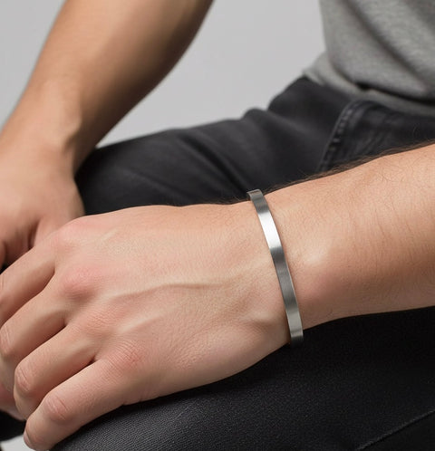 BG300W B.Tiff Simplicity Narrow Stainless Steel Bangle Bracelet