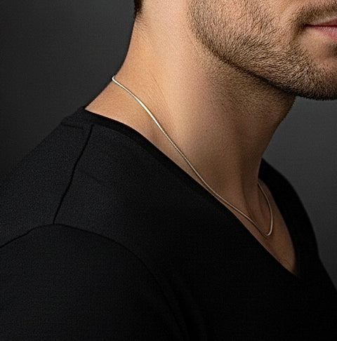 C030W B.Tiff Thin Stainless Steel Coil Chain Necklace