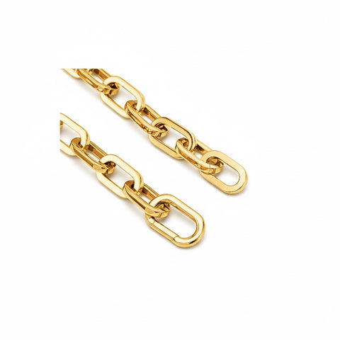 BG200G B.Tiff High Polish Paperclip Gold Plated Stainless Steel Bracelet