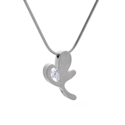 PT102W B.Tiff Lucky Clover Stainless Steel Pendant Necklace