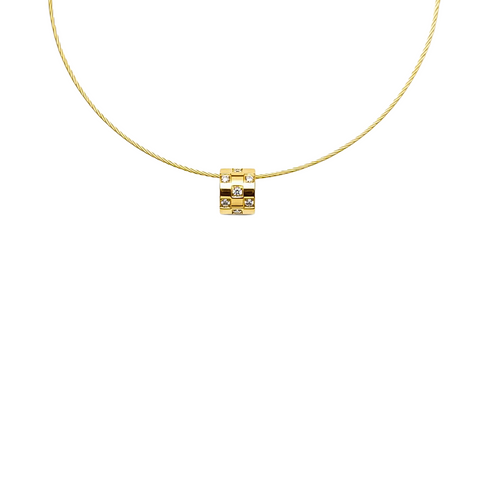 PT104G B.Tiff Gold Pavé Trellis Pendant Necklace