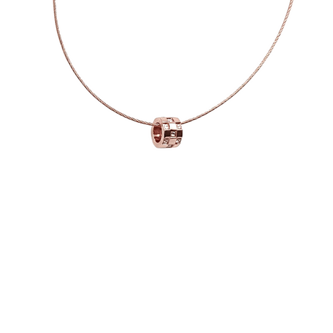 PT104RG B.Tiff Rose Gold Pavé Trellis Pendant Necklace