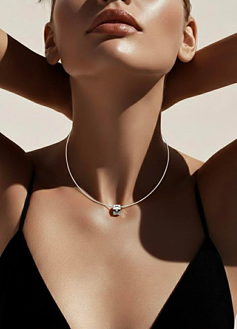 PT104W B.Tiff Pavé Trellis Pendant Necklace