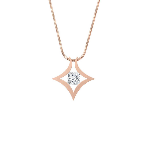 PT124RG B.Tiff Natal 1 ct Princess Cut Tension Pendant Necklace