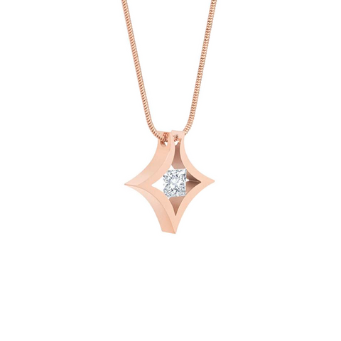 PT124RG B.Tiff Natal 1 ct Princess Cut Tension Pendant Necklace