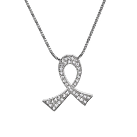 PT204W B.Tiff Pave Scarf Stainless Steel Pendant Necklace