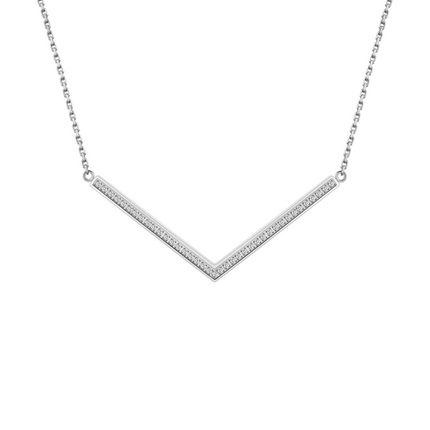 PT208W B.Tiff Pave Viva Stainless Steel Pendant Necklace