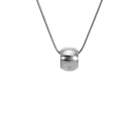 PT220 B.Tiff Pave Hollow Globe Stainless Steel Pendant Necklace
