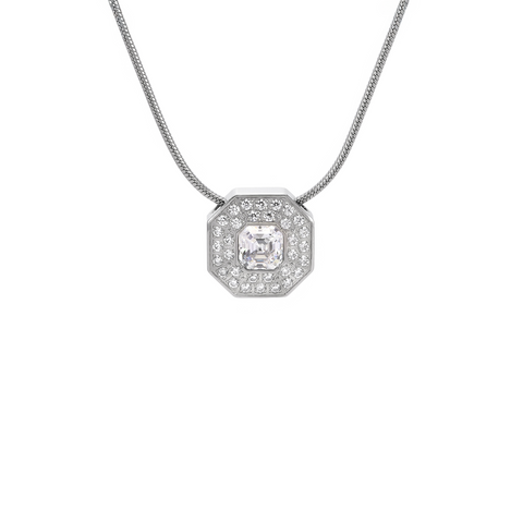 PT228W B.Tiff Hexagon Stainless Steel Pendant Necklace