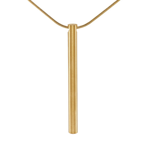 PT300G B.Tiff Plain Bar Gold Plated Stainless Steel Pendant Necklace